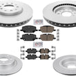 Front and Rear Coated Brake Rotors & Disc Brake Pads For GMC Terrain 2021-2023