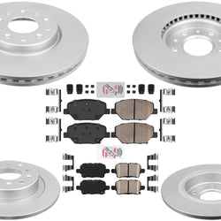 F & R Coated Brake Rotors & Pads for Buick Regal TourX 18-20 300mm Front Rotors