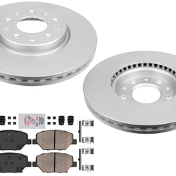 Front 321mm Coated Disc Brake Rotors & Pads for Buick Regal TourX 2018-2020