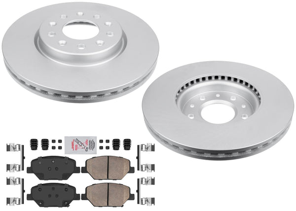 Front 321mm Coated Disc Brake Rotors & Pads for Buick Regal TourX 2018-2020