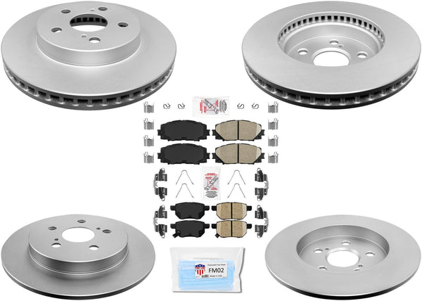 Rotores de freno de disco AmeriBrake Pads Hardware para Prius Prime 2017-2019