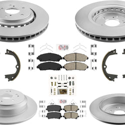 Front & Rear Coated Disc Brake Rotors & Ceramic Pads for Acura MDX 2014-2016