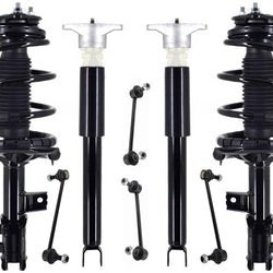 Front Struts W/ Spring & Rear Complete Shocks& Links For Hyundai Elantra 2007-10