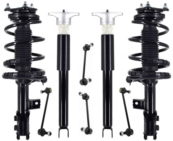 Front Struts W/ Spring & Rear Complete Shocks& Links For Hyundai Elantra 2007-10