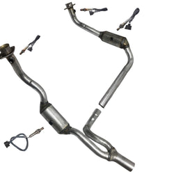 L&R Engine Pipe Y Catalytic Converters For 2010 2011 Jeep Wrangler 3.8L V6