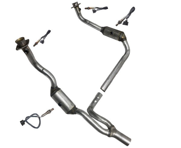 L&R Engine Pipe Y Catalytic Converters For 2010 2011 Jeep Wrangler 3.8L V6
