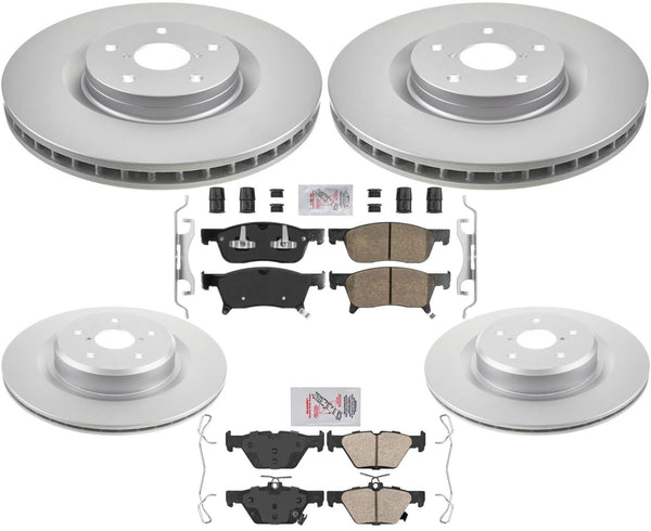 F&R Coated Disc Brake Rotors Ceramic Brake Pads Fits 2019-2021 Subaru Ascent
