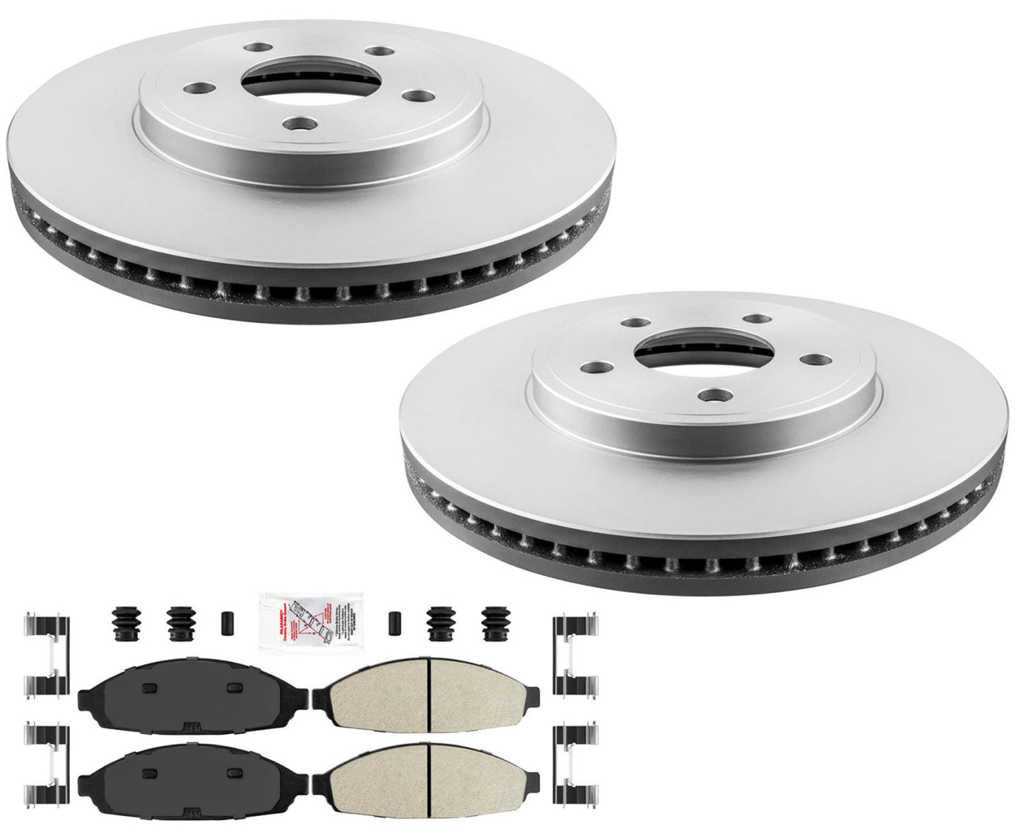 Heavy Duty Taxi Coated Brake Rotors & Pads for 06-11 Lincoln Town Car Crown Vic