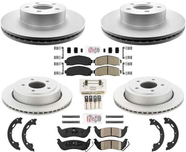 For Ford Ranger 2010-2011 4x4 4 Wheel Drive Disc Brake Rotors Pads Parking Shoe