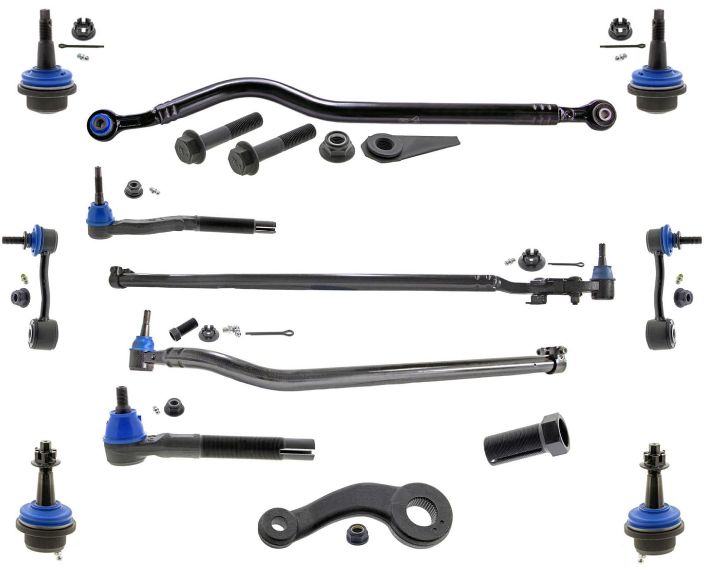 Barra de seguimiento, enlaces de arrastre, rótulas, varillas de amarre, brazo Pitman para Jeep Wrangler 18-2023