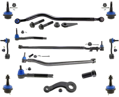 Barra de seguimiento, enlaces de arrastre, rótulas, varillas de amarre, brazo Pitman para Jeep Wrangler 18-2023