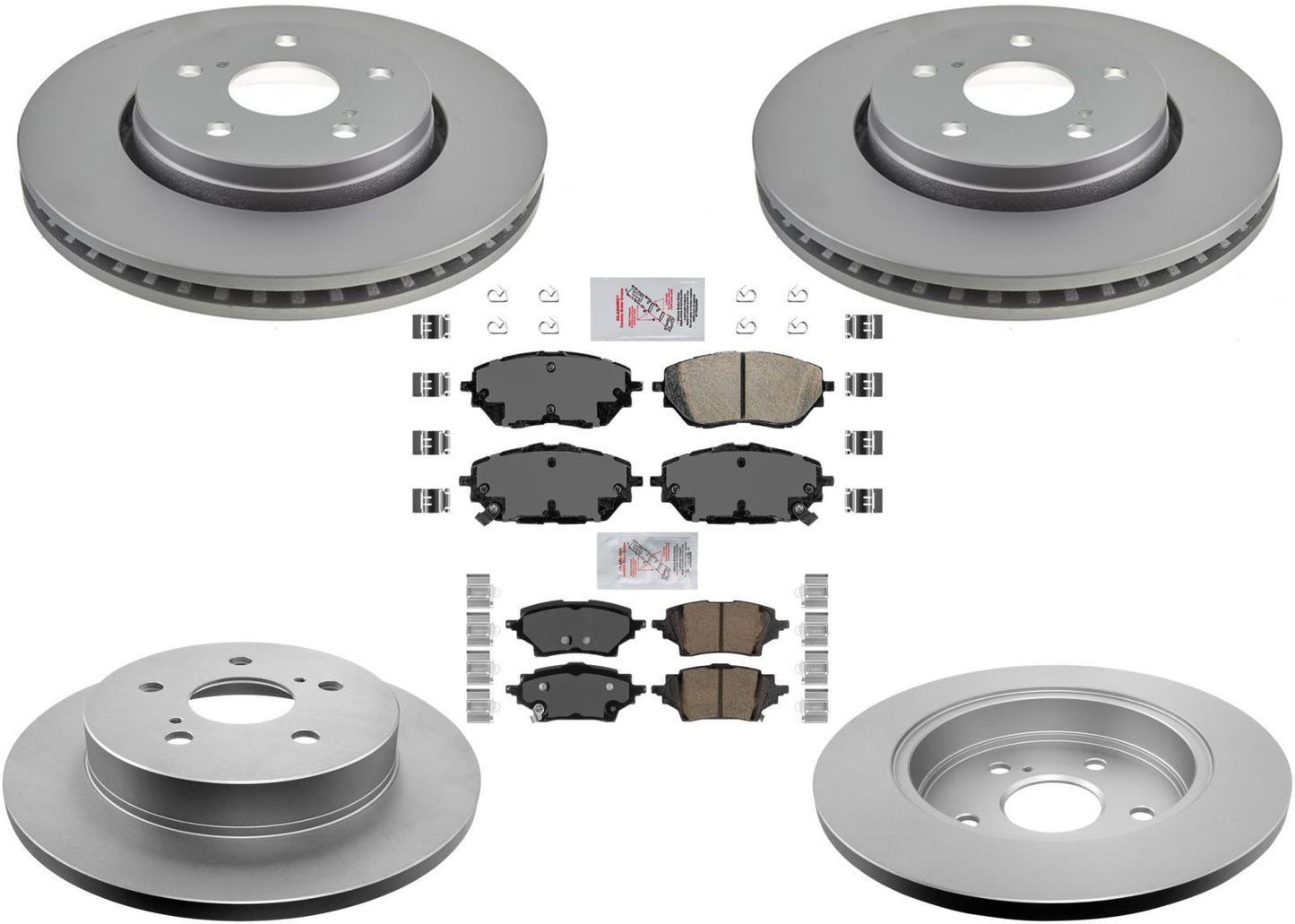 Coated Disc Brake Rotors & Brake Pads For CH-R 2018-20 W/ 305MM Frt & 281MM Rr