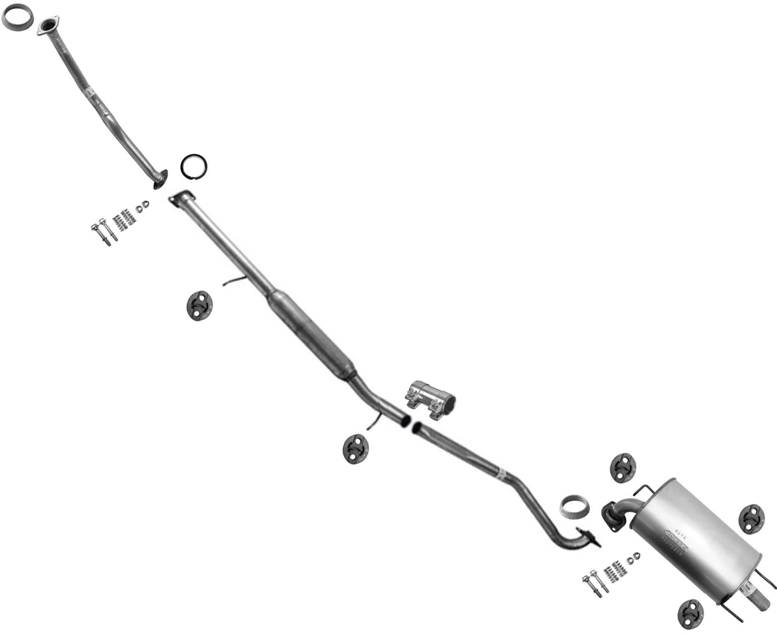 Silenciador de tubo de resonador de tubo de motor para Toyota Highlander 2.4L 2001 2002 2003