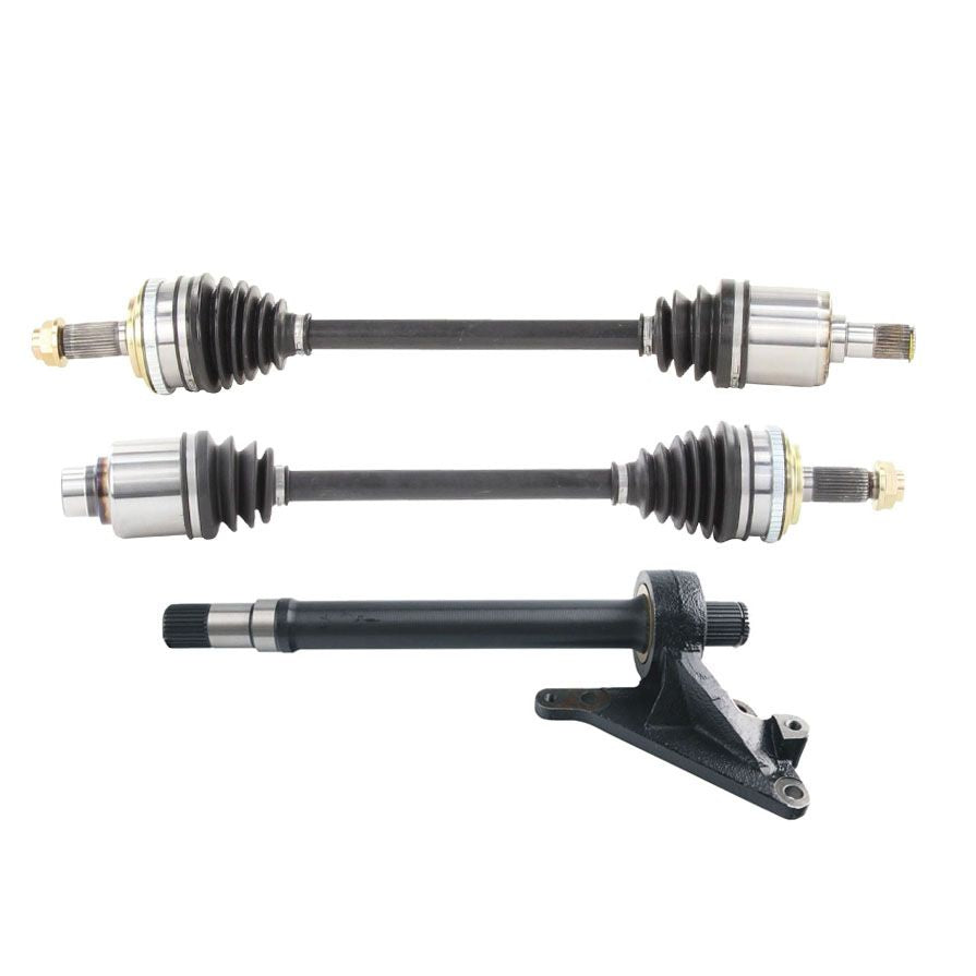 Front Left & Right Axles & Intermediate Cv Shaft For Honda Pilot 2006-2008