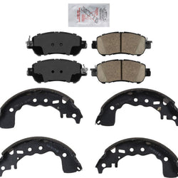 Front Disc Brake Pads +Brake Shoe For Nissan Kicks SV SR 2021-23 w/ Rr Drum