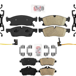 Front & Rear Ceramic Disc Brake Pads Sensors For Mercedes Benz GL350 2013-2016