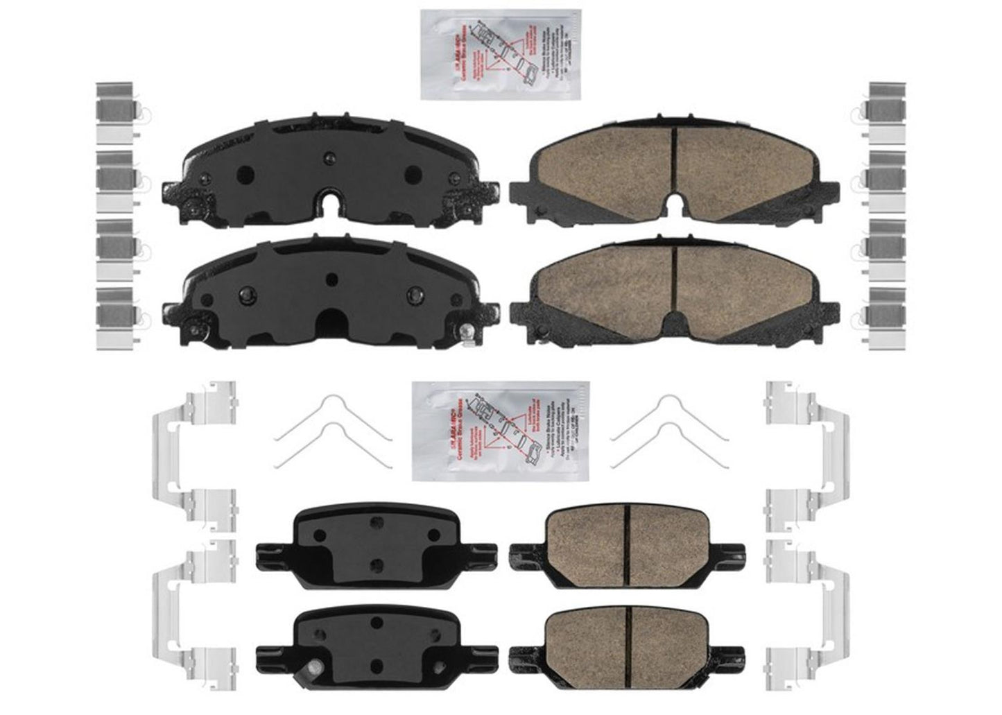 Pastillas de freno de disco de cerámica delanteras y traseras con herrajes para Chevrolet Colorado 2021-2022