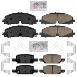 Front Rear Ceramic Disc Brake Pads w/ Hardware For Chevrolet Colorado 2021-2022