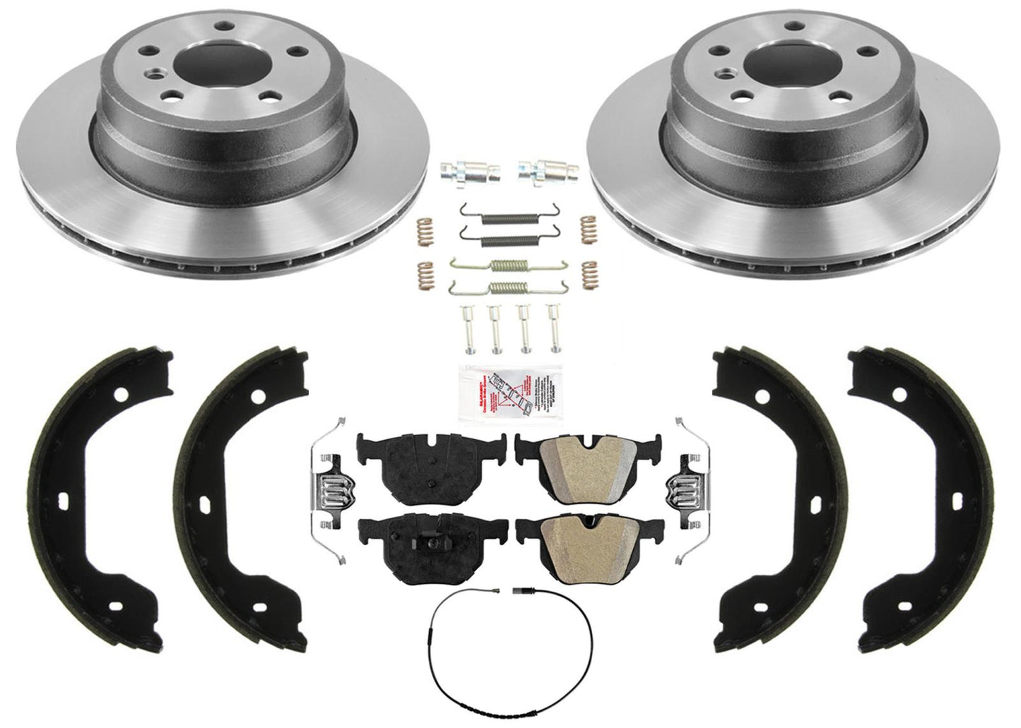 Rear Performance Disc Brake Rotors Semi Metallic Pads For 2007-2018 BMW X5 3.0L