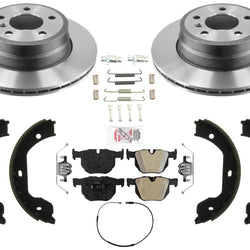 Rear Performance Disc Brake Rotors Semi Metallic Pads For 2007-2018 BMW X5 3.0L