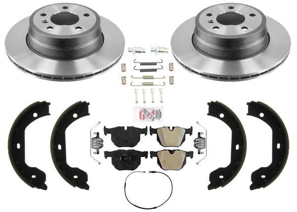 Rear Performance Disc Brake Rotors Semi Metallic Pads For 2007-2018 BMW X5 3.0L