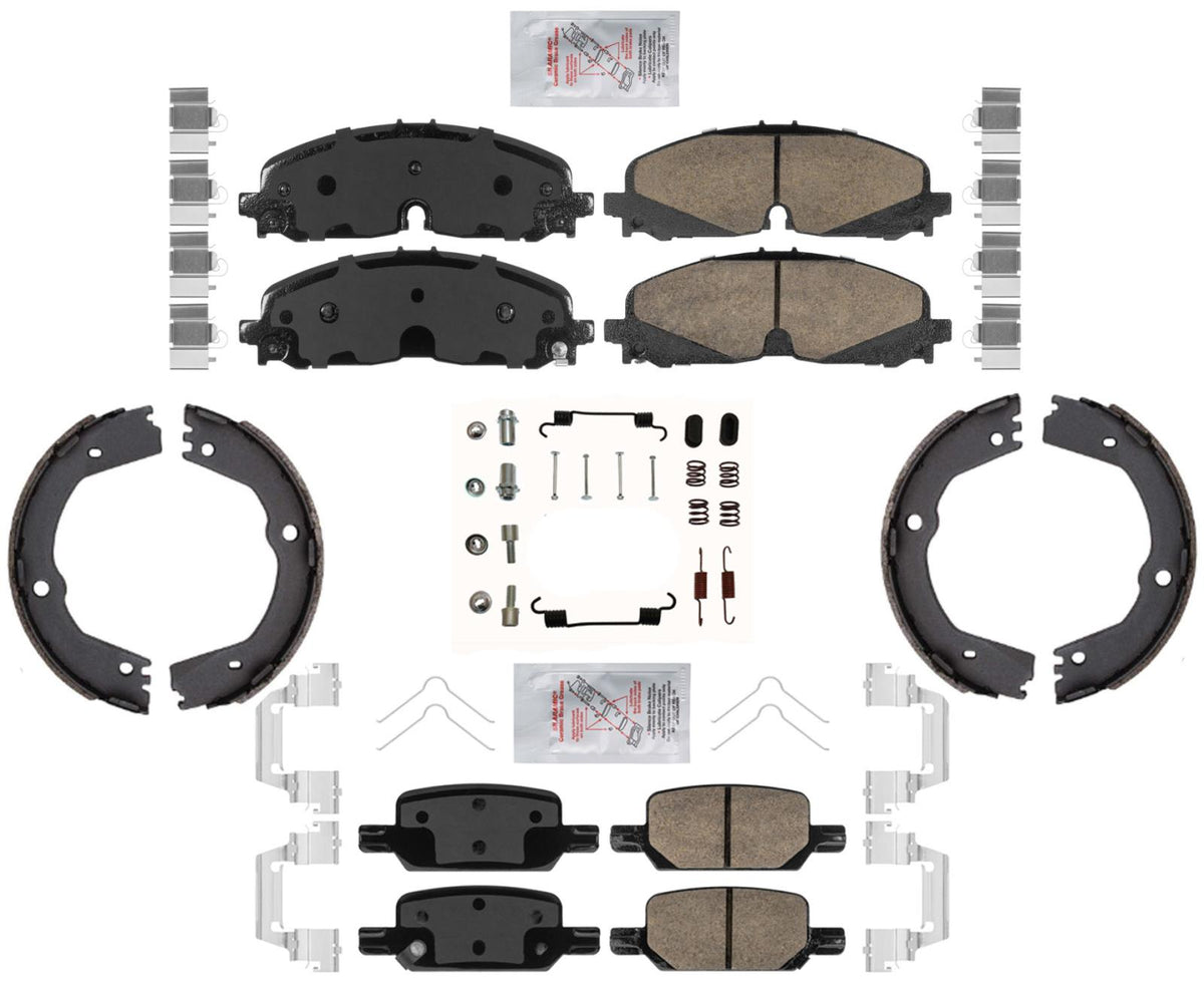 Front Rear Disc Brake Pads Parking Brake Shoes For Chevrolet Colorado 2021 2022 - Photo 1