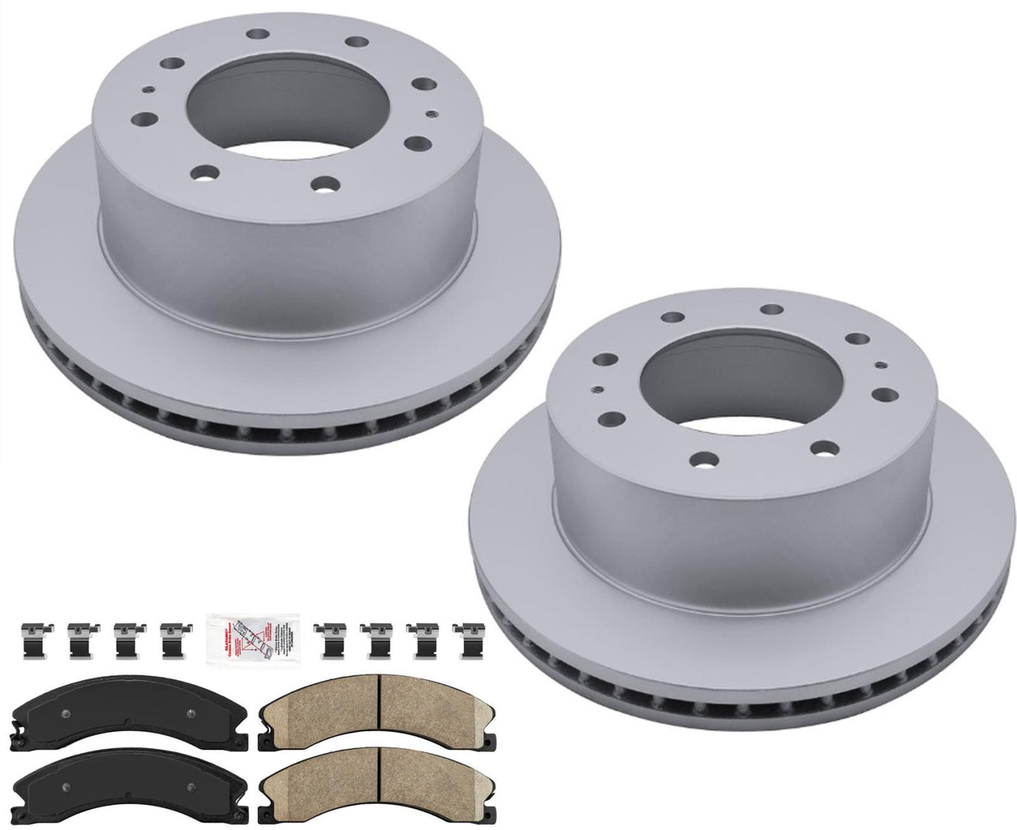 REAR Coated Brake Rotors Ceramic Pads for Chevrolet Silverado 2500HD 2011-2019