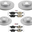Coated Brake Rotors Ceramic Pads for All Wheel Drive Only 13-19 Ford Escape 4x4