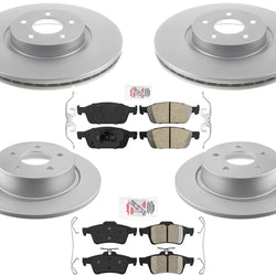 Coated Brake Rotors Ceramic Pads for All Wheel Drive Only 13-19 Ford Escape 4x4