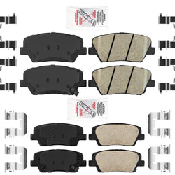 Ameri Ceramic Front Rear Disc Brake Pads Hardware For Hyundai Santa Fe 2010-2012