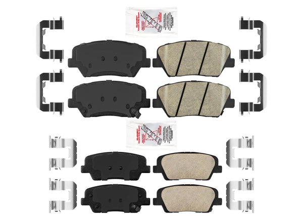 Ameri Ceramic Front Rear Disc Brake Pads Hardware For Hyundai Santa Fe 2010-2012