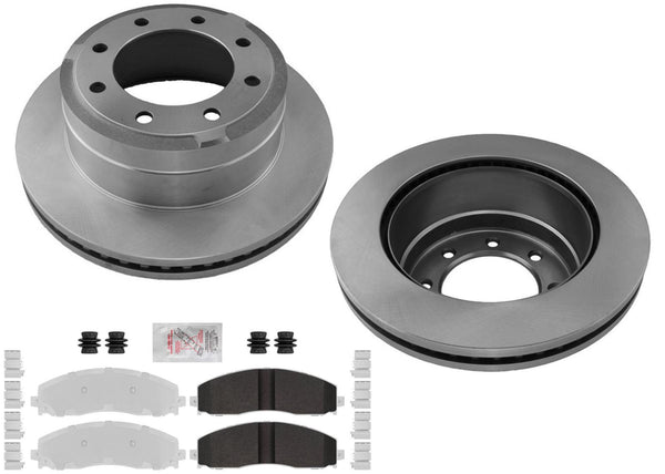 Fleet Rear Galvanized Brake Pads & Coated Rotors for Ford F250 Super Duty 14-22
