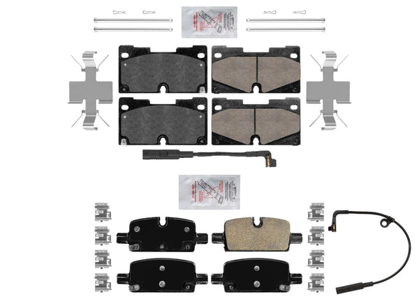 AmeriPro Ceramic Front & Rear Disc Brake Pads Hardware for GMC Yukon 2021-2023