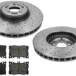 Drilled Carbon Disc Brake Rotors + Pads for Mercedes Benz 17-19 E300 AMG Sport