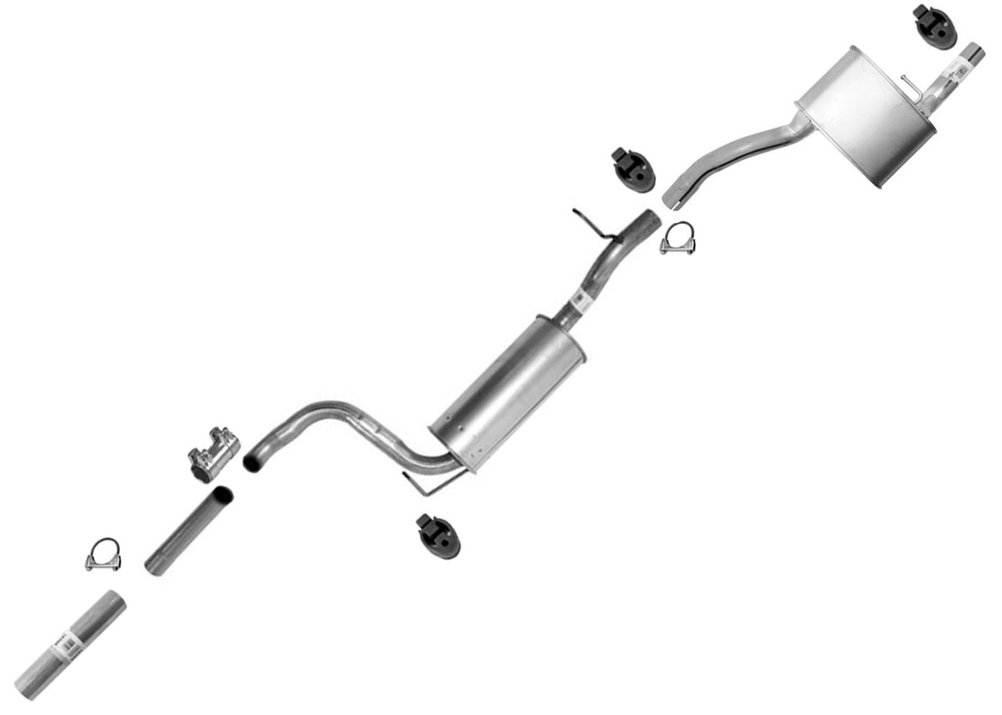 Tubo de escape del silenciador del tubo del resonador del sistema de escape para Ford Focus Hatchback 00-07