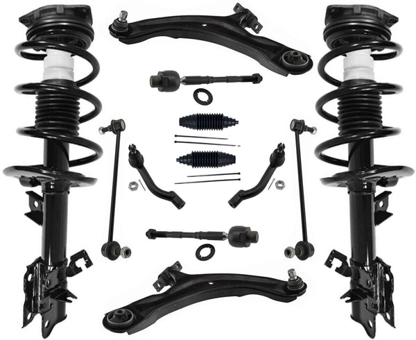 Front Struts Lower Control Arms Tie Rods & Links For Nissan Rogue 2008-2012