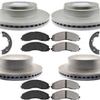 Fleet Duty Semi Metallic Pads Coated Rotors For 17-22 Ford F450 F550 Super Duty