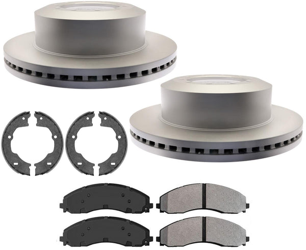 Rotores recubiertos con almohadillas semimetálicas para servicio de flota PARA Ford F450 F550 Super Duty 17-22 