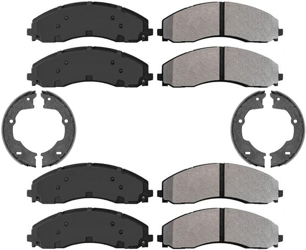 Fleet Duty Semi Metallic Pads Parking Shoes For 17-22 Ford F450 F550 Super Duty