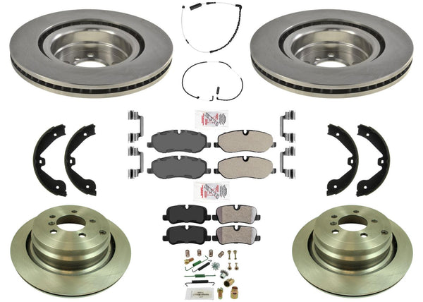 F&R Disc Brake Rotors Pads Hardware For 06-09 Land Rover Ranger Rover 4.4 HSE