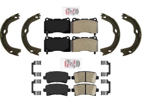 5 LUG Front + Rear Disc Brake Pads Hardware For Cadillac XTS 2013-2019