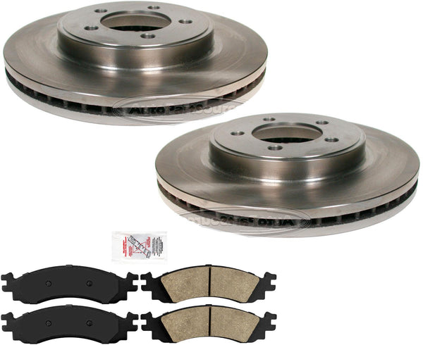 Front Brake Rotors & Ceramic Brake Pads For Ford Explorer & Mountaineer 06-2010