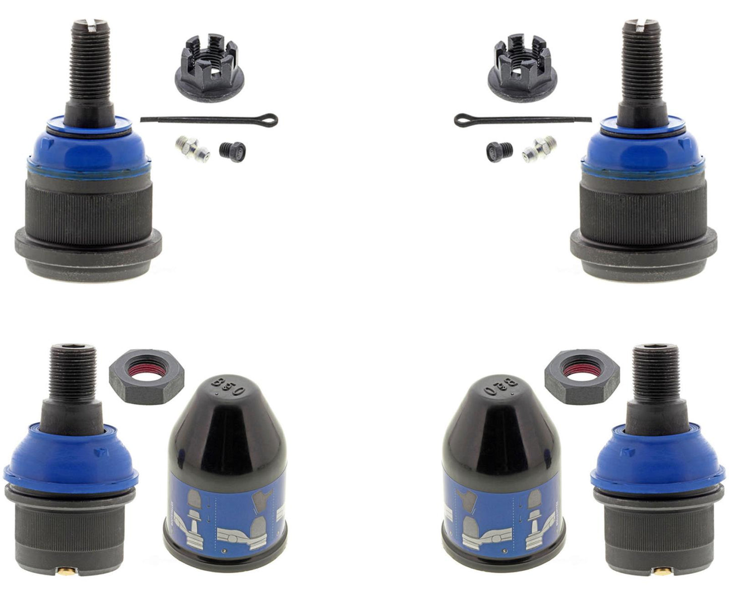 Mevotech Rótulas delanteras superiores e inferiores engrasables para Ram 2500 3500 2014-2023
