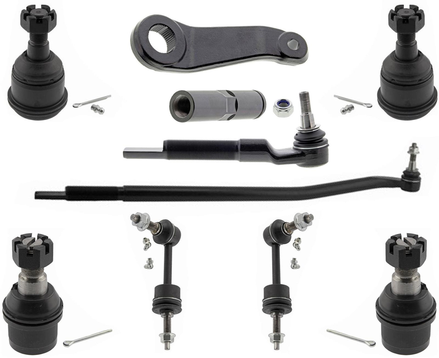 Front Ball Joints Tie Rods Pitman Arm Drag Link For RAM 2500 2014 2017 2018 4WD