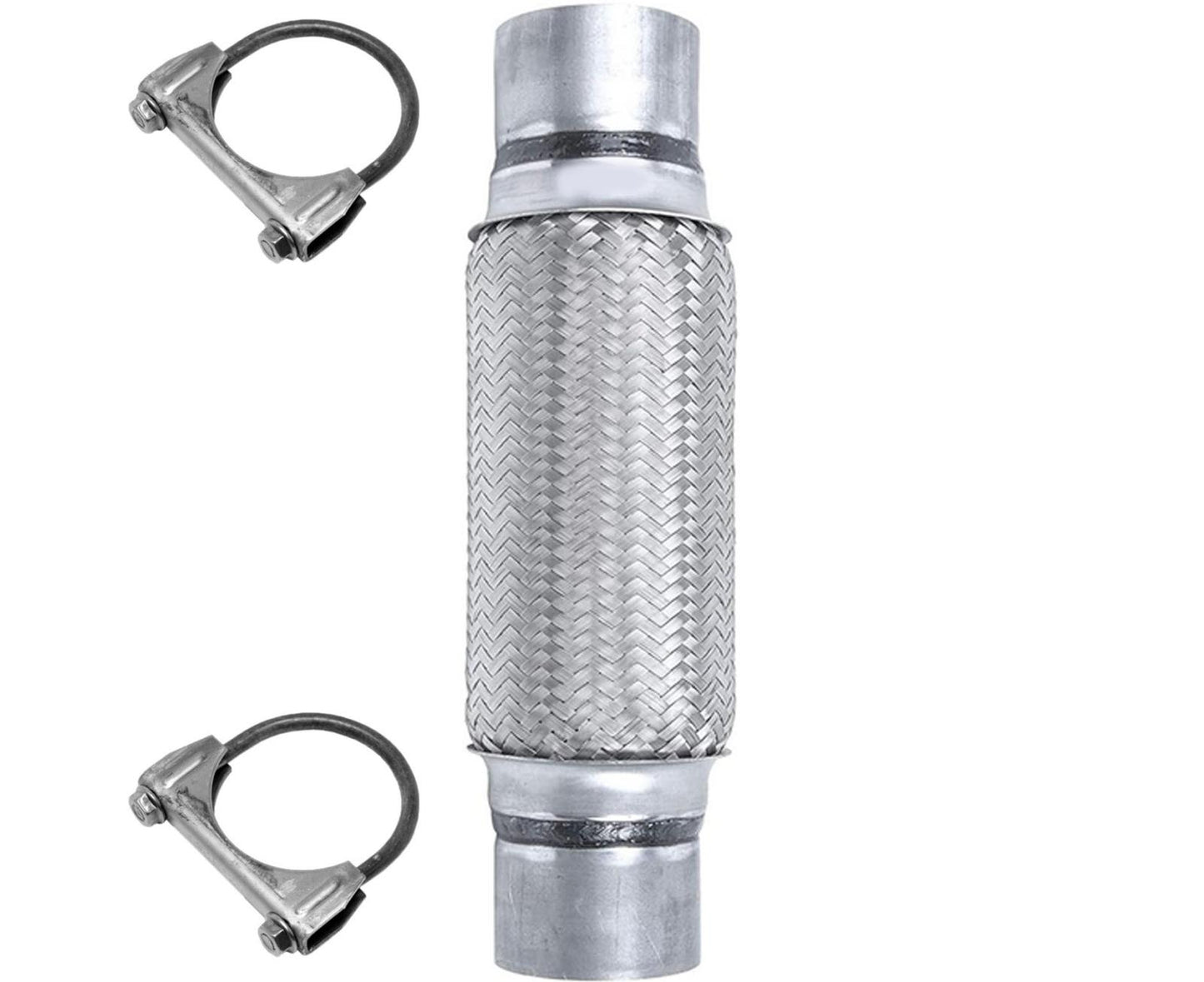 Tubo flexible de escape de acero inoxidable de alta resistencia, 2,5 x 12, HD, doble trenzado