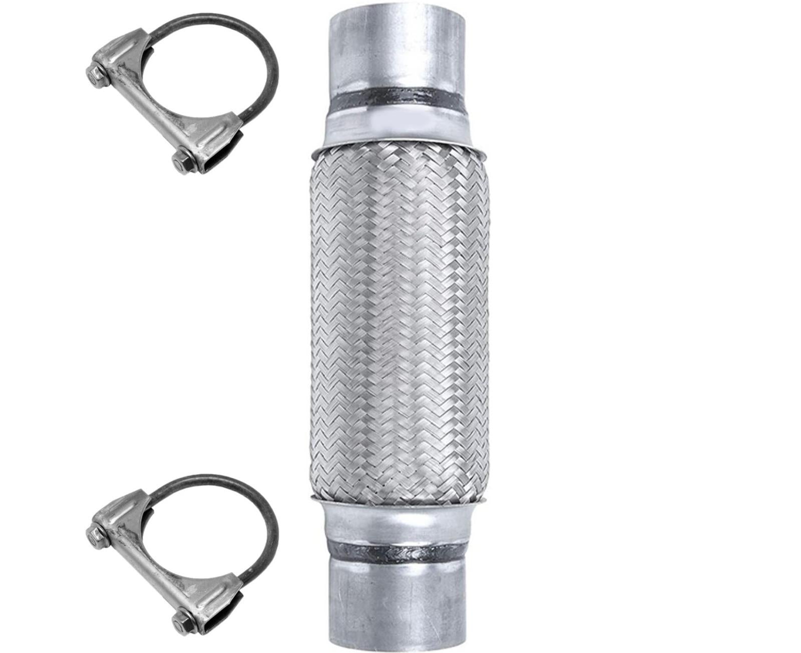 Tubo flexible de escape de acero inoxidable de alta resistencia, 2,5 x 12, HD, doble trenzado