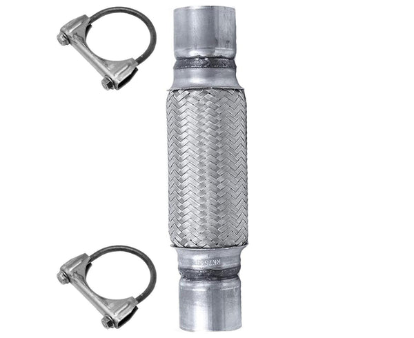 2.25 x 12 Heavy Duty Stainless Steel Exhaust Flex Pipe HD Double-braided