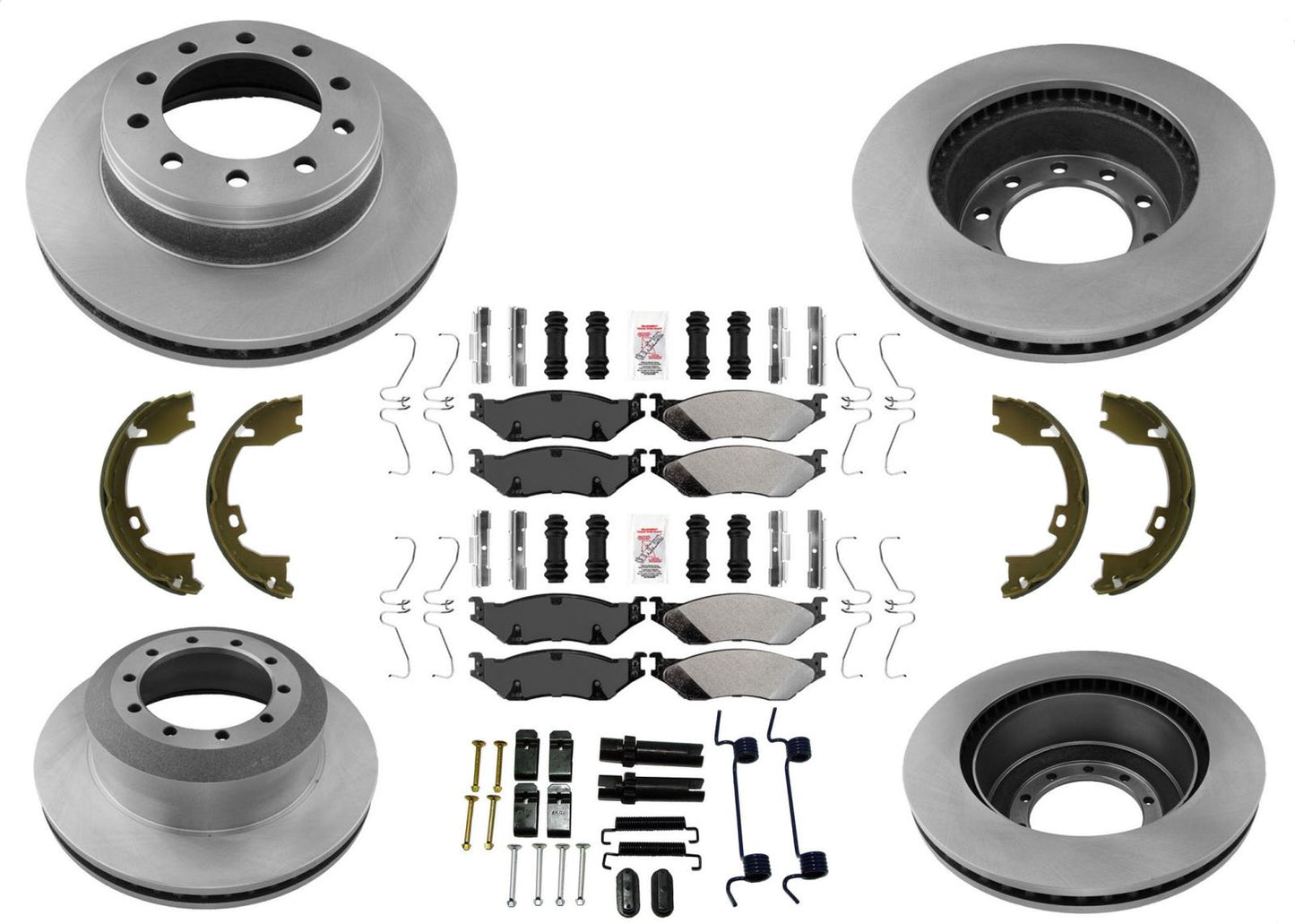 GEO Coated Front Brake Rotors & Brake PadsFor Ford F450 Super Duty 2005-2016
