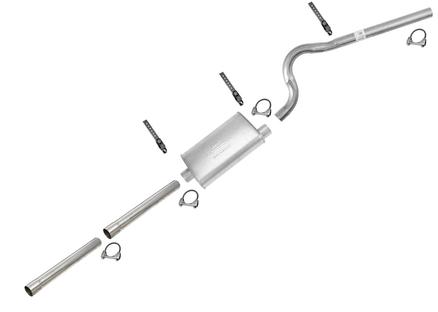 Tubo de escape de silenciador trasero estilo OE soldado para Jeep CJ5 CJ7 1982-1986