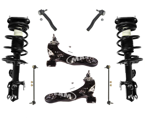 Front Struts Control Arms W BJ Tie Rods & Links 8 Pcs Kit for Scion XB 08-15